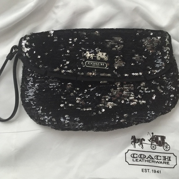 Authentic Coach sequin wristlet