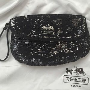 Authentic Coach sequin wristlet