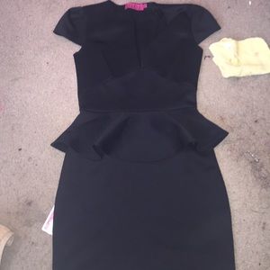 BLACK PEPLUM DRESS