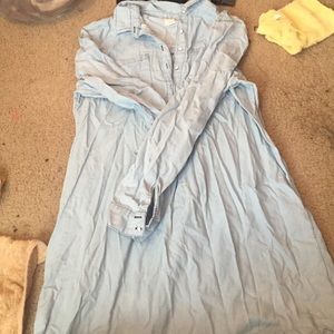 Oversized denim shirt