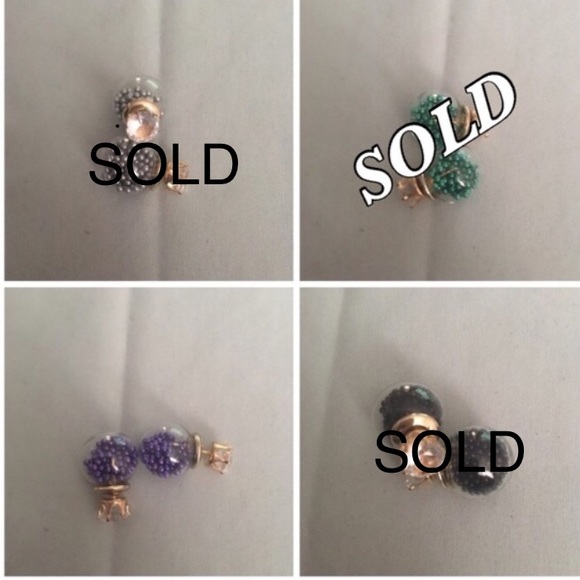 ✅ Glass Double sided earrings with beads! - Picture 3 of 4