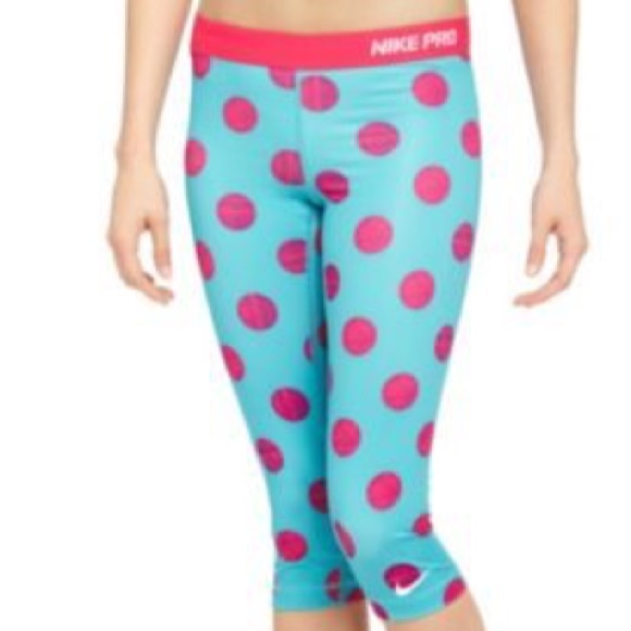 Nike Pants - Teal and pink Nike Pro drifit capri