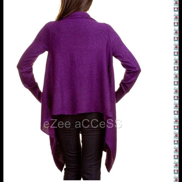 Drape front sweater cardigan long sleeves New - Picture 4 of 4