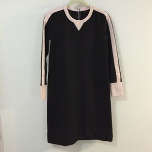 J.crew black pink sweatshirt crew neck dress