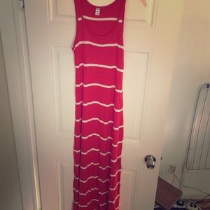 Red and white striped maxi dress!