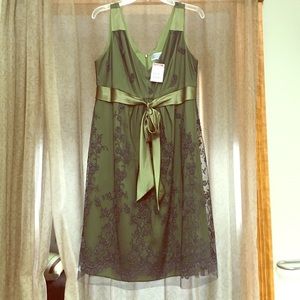 NWT olive green party dress