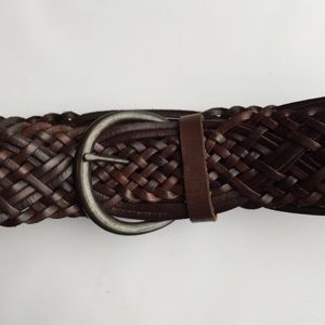 Brown leather belt.