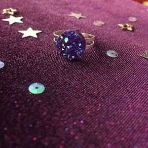 Purple Faux Druzy Ring