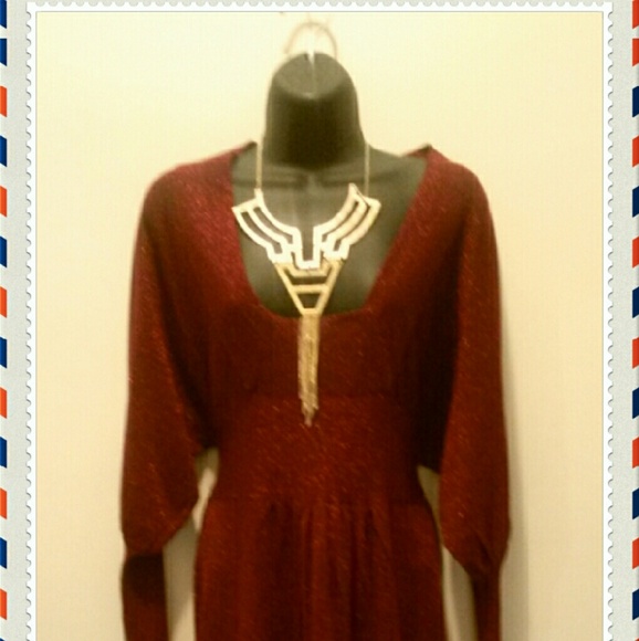 Burgundy Red Shimmering sweater Dress