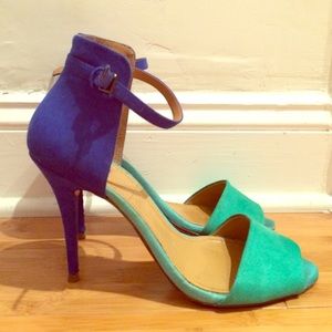 Teal and Royal Blue Zara Heels