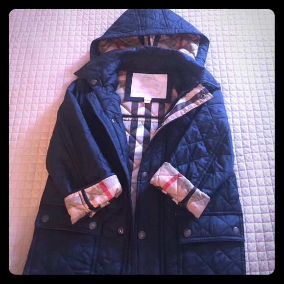 Burberry Quilted Navy Coat!
