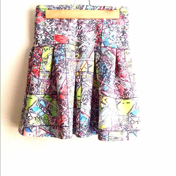 Super Cute City Grid Graphic Full Skirt