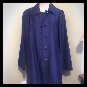 Navy Blue Knee Length Banana Republic Jacket