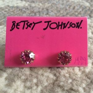NWT Betsey Johnson pink studs