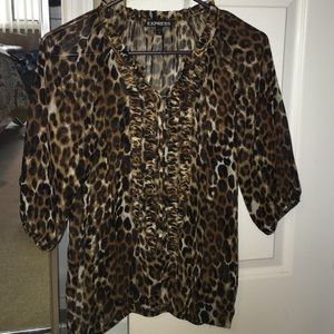 Express leopard print shirt Sz XSmall