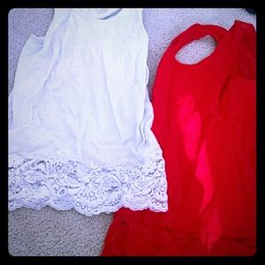 Red and white tank top