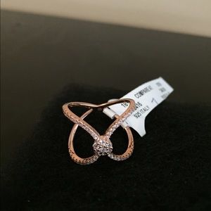 Rose gold rhinestone ring