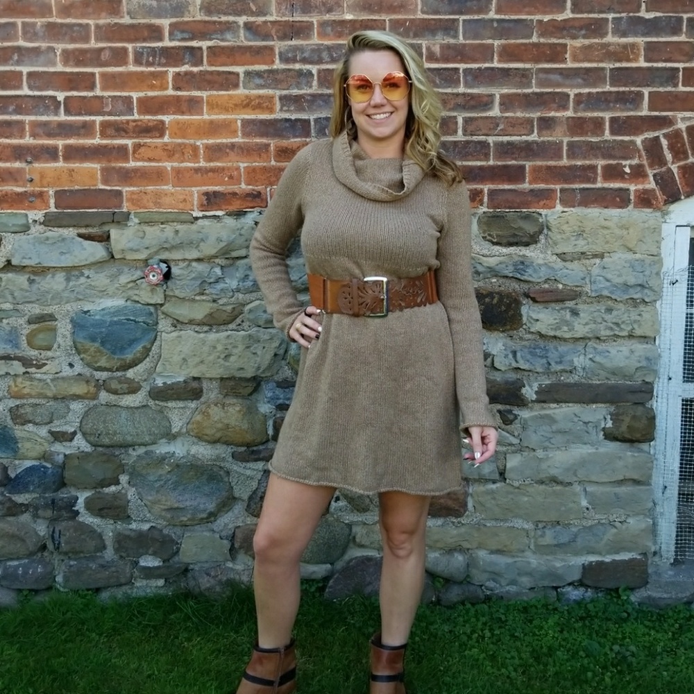 Turtleneck sweater dress