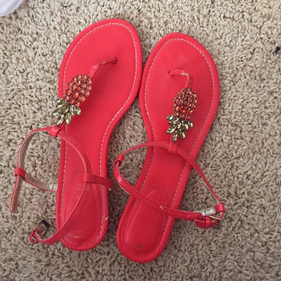 coral sandals