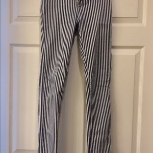 Nautical blue and white striped jeans
