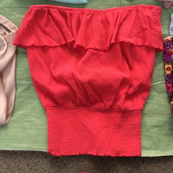 Strapless Coral Shirt by GUESS - Picture 1 of 2