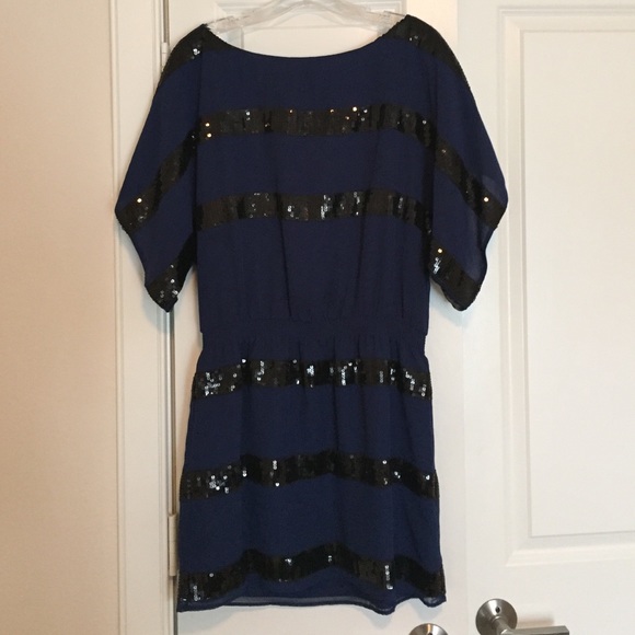 Blue and Black sequin dress