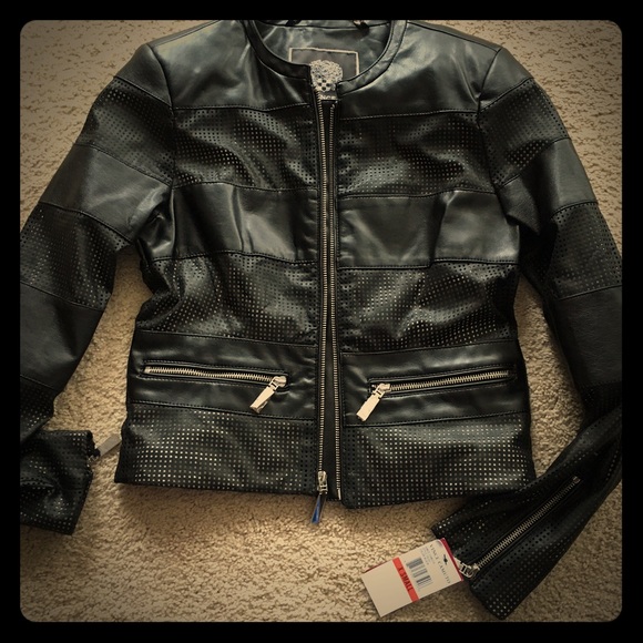 Black faux leather jacket