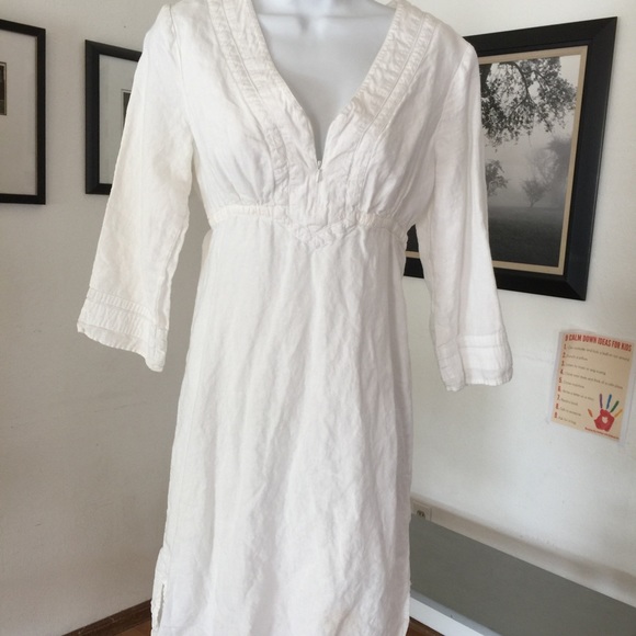 White linen dress