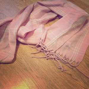 Pink and white plaid scarf