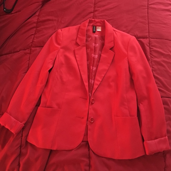 Red H&M petite blazer. Size 8 but fits like xs/s