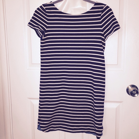 Striped Navy Shift Dress by Loft - XS