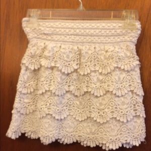 White floral mini skirt