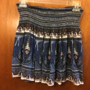 Blue floral mini skirt