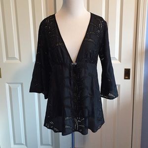 Black silk top