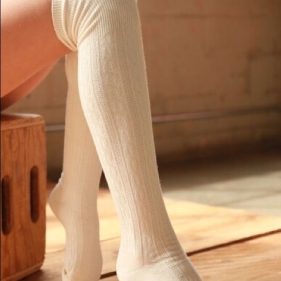 Classic cable over-the-knee socks