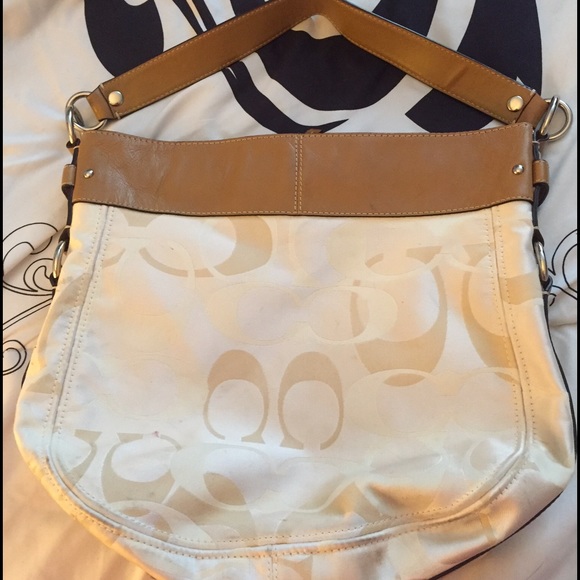 Cream coach purse