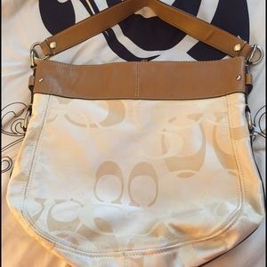 Cream coach purse