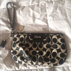 Coach Corner Zip Wristlet in Signature Fabric