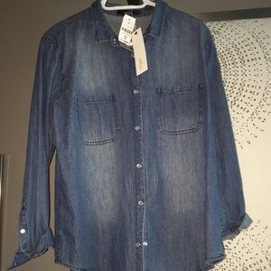 Denim button down Millau shirt from LF, size XS.