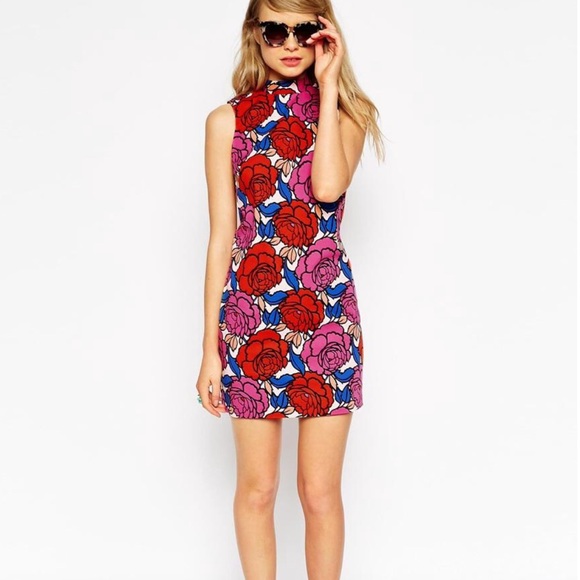 ASOS RETRO PRINT SHIFT DRESS