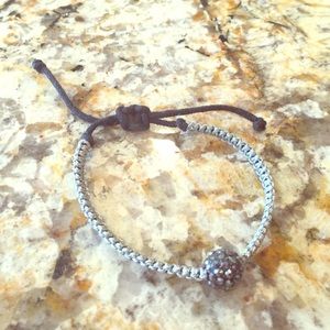 Aerie silver and black bead bracelet