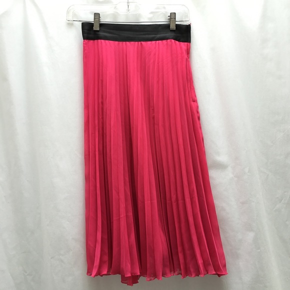 H&M neon pink midi skirt