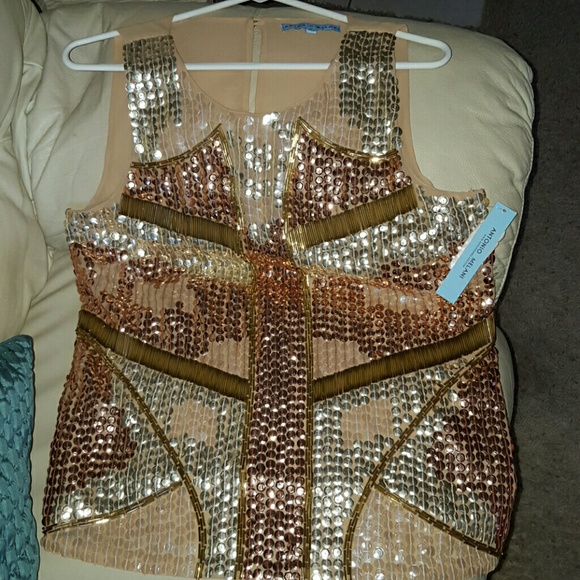 Antonio Melani sleeveless sequined blouse.
