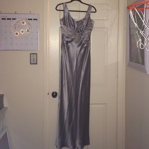 Cachet Silver Silk Gown