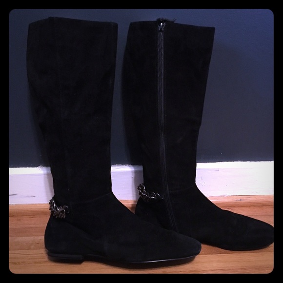 Black Suede Calvin Klein Knee-high Boots