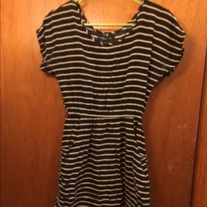 Black & pink striped dress