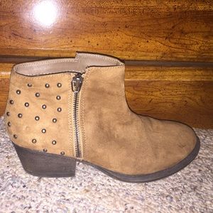 Faux Suede studded ankle boots