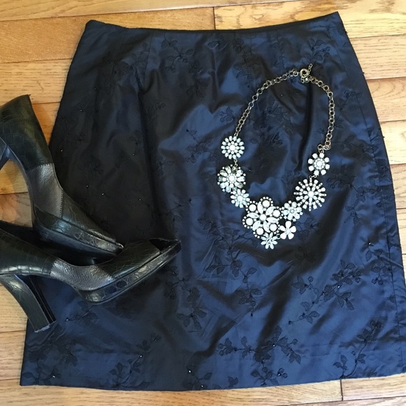 Ann Taylor Dresses & Skirts - Ann Taylor beaded silk skirt