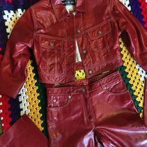 GENUINE leather matching set