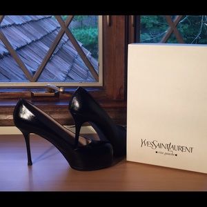 FINAL SALE - Yves St. Laurent Black Platform Pumps